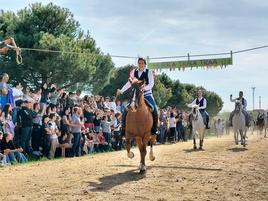 Una de las quintas en plena carrera