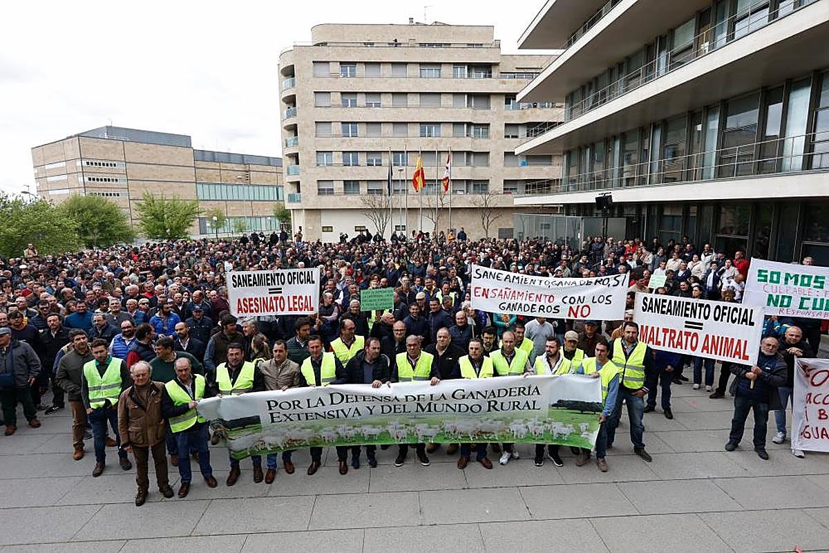 La última manifestación de ganaderos, el pasado 12 de abril