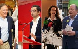 Los cuatro líderes de las formaciones PP, PSOE, Cs y Vox.