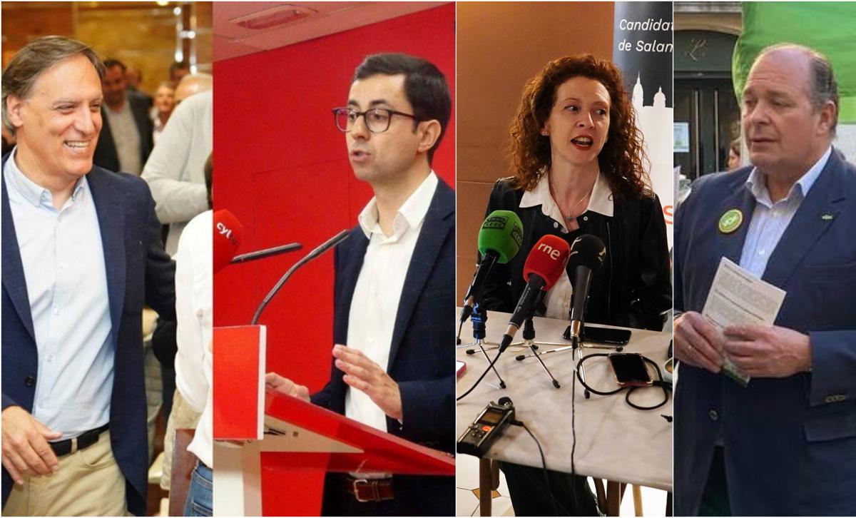 Los cuatro líderes de las formaciones PP, PSOE, Cs y Vox.