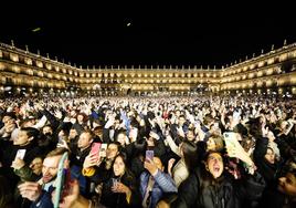 Celebración del Fin de Año Universitario en la Plaza Mayor de Salamanca el pasado mes de diciembre.