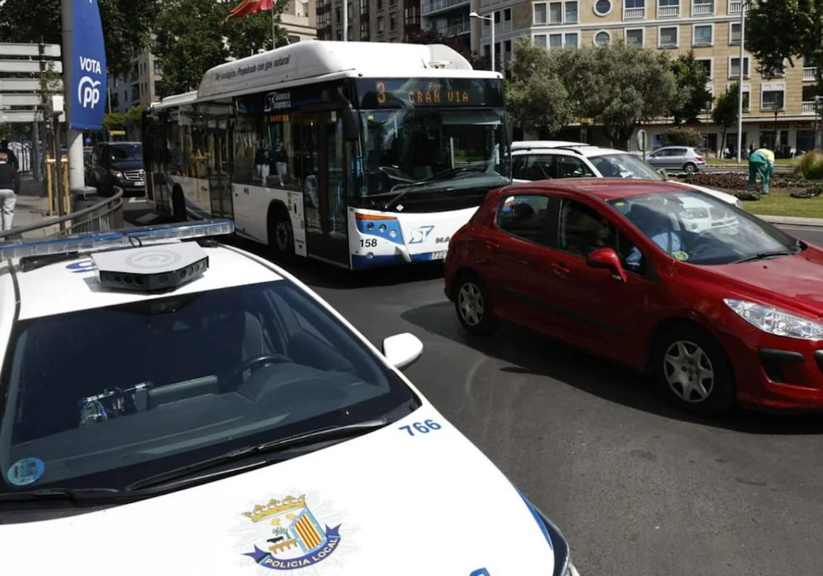 Caos en la Gran Vía por la huelga general de transporte