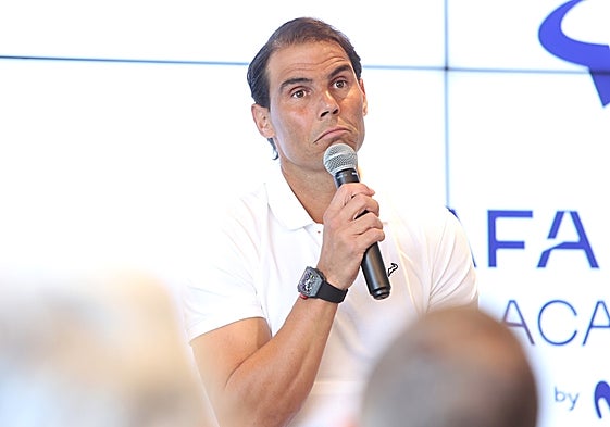 Rafa Nadal, durante la rueda de prensa.