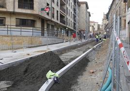 Obras de reforma y peatonalización de la céntrica calle Ancha.