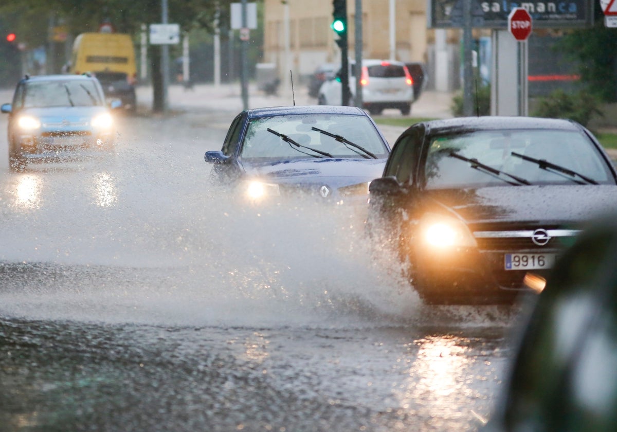 Una imagen de archivo de lluvias en Salamanca.