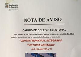 El cartel de la calle Nueva de San Bernardo que confundió a los vecinos a la hora de votar