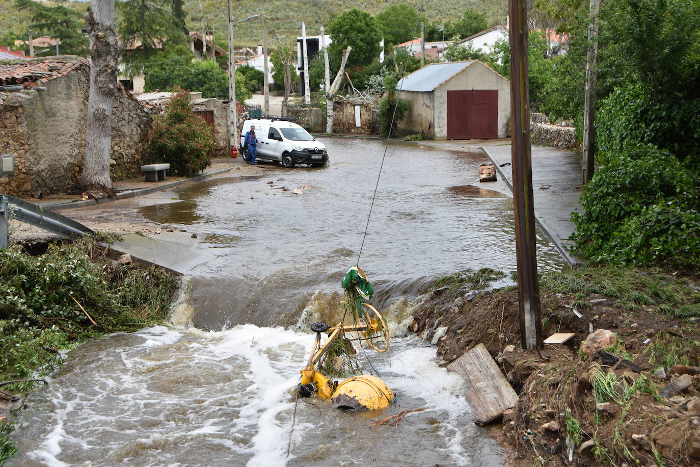 Así ha quedado el municipio de Beleña tras la inundación tras las intensas lluvias