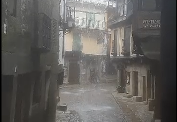 Impresionante tromba de agua que ha afectado a La Alberca