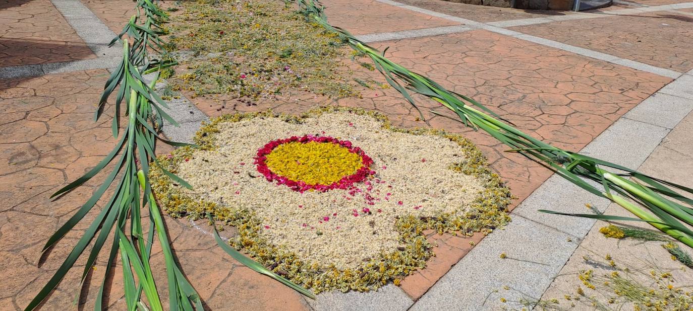 Las espectaculares alfombras florales de Serradilla del Arroyo para celebrar el Corpus