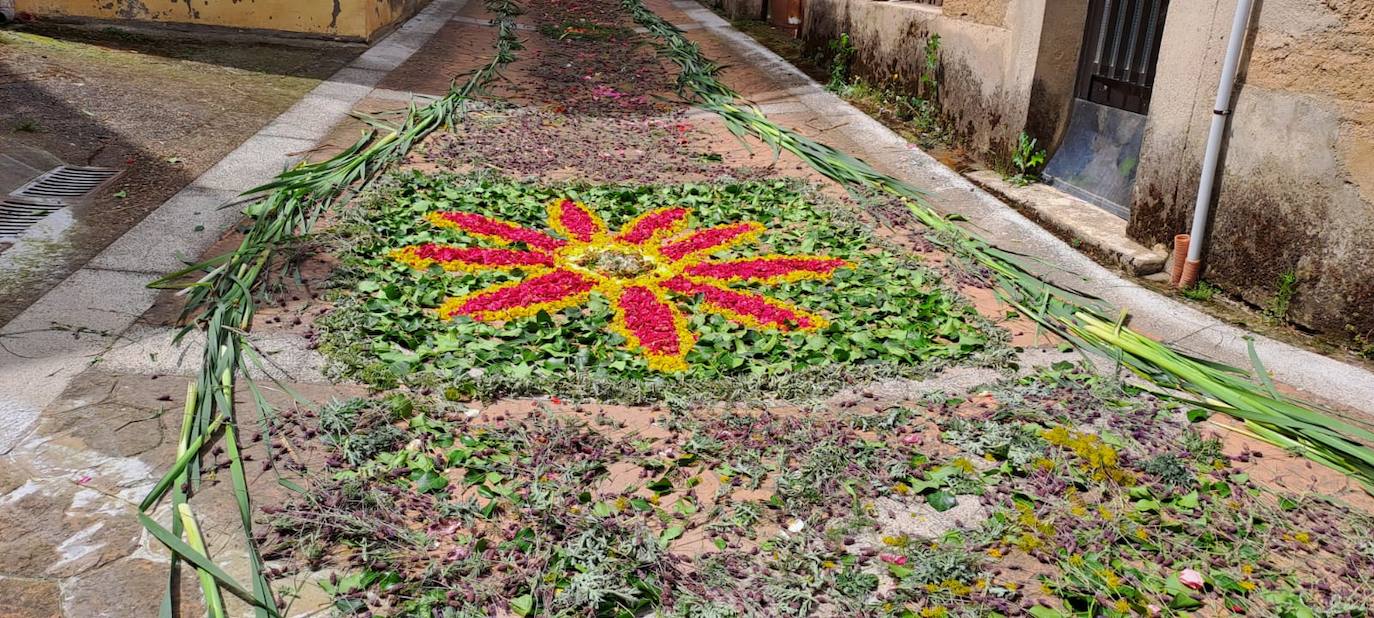 Las espectaculares alfombras florales de Serradilla del Arroyo para celebrar el Corpus