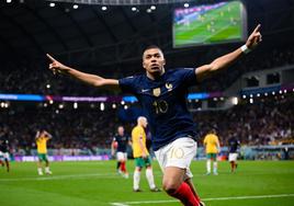 Kylian Mbappé celebra un gol en el Mundial.