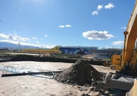 Imagen de archivo de las obras de la piscina de Guijuelo, a finales de 2022