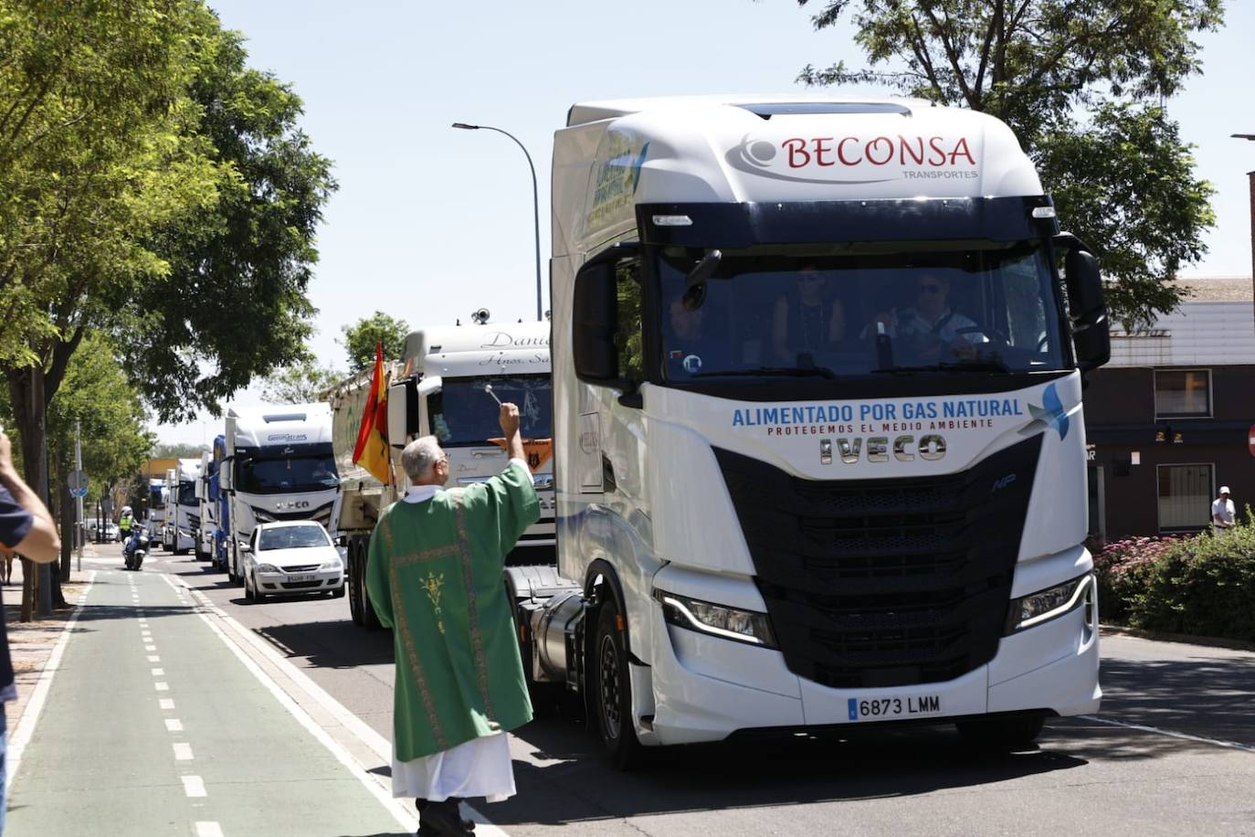 Los transportistas vuelven a celebrar San Cristóbal en Salamanca