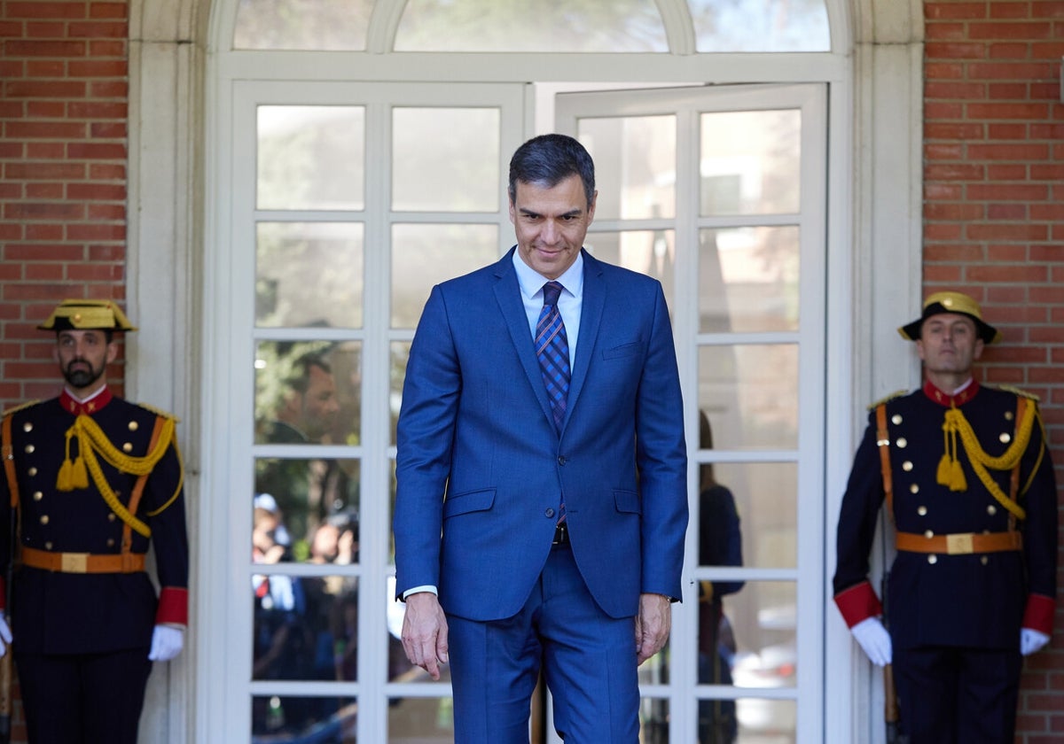 Pedro Sánchez en el Palacio de la Moncloa.