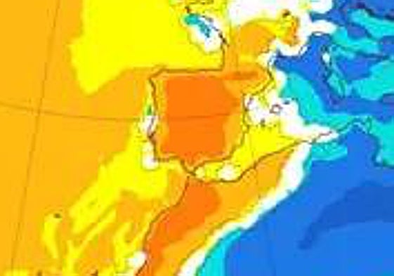 Mapa sobre el episodio de «intenso calor» facilitada por AEMET