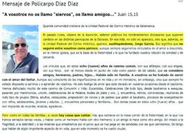 La enigmática carta de Policarpo Díaz: «No estamos en tiempo de fake news»