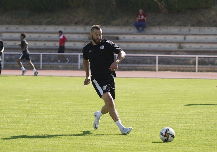 José Rodríguez en un entrenamiento con el Salamanca.
