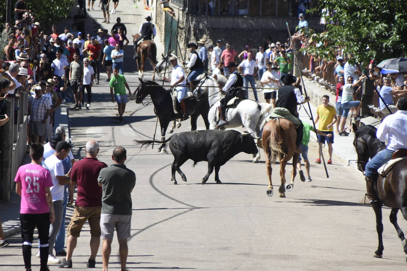 Herido un caballo en un deslavazado y largo tercer encierro guinaldés