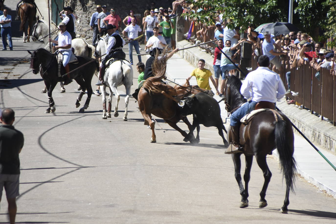 Herido un caballo en un deslavazado y largo tercer encierro guinaldés