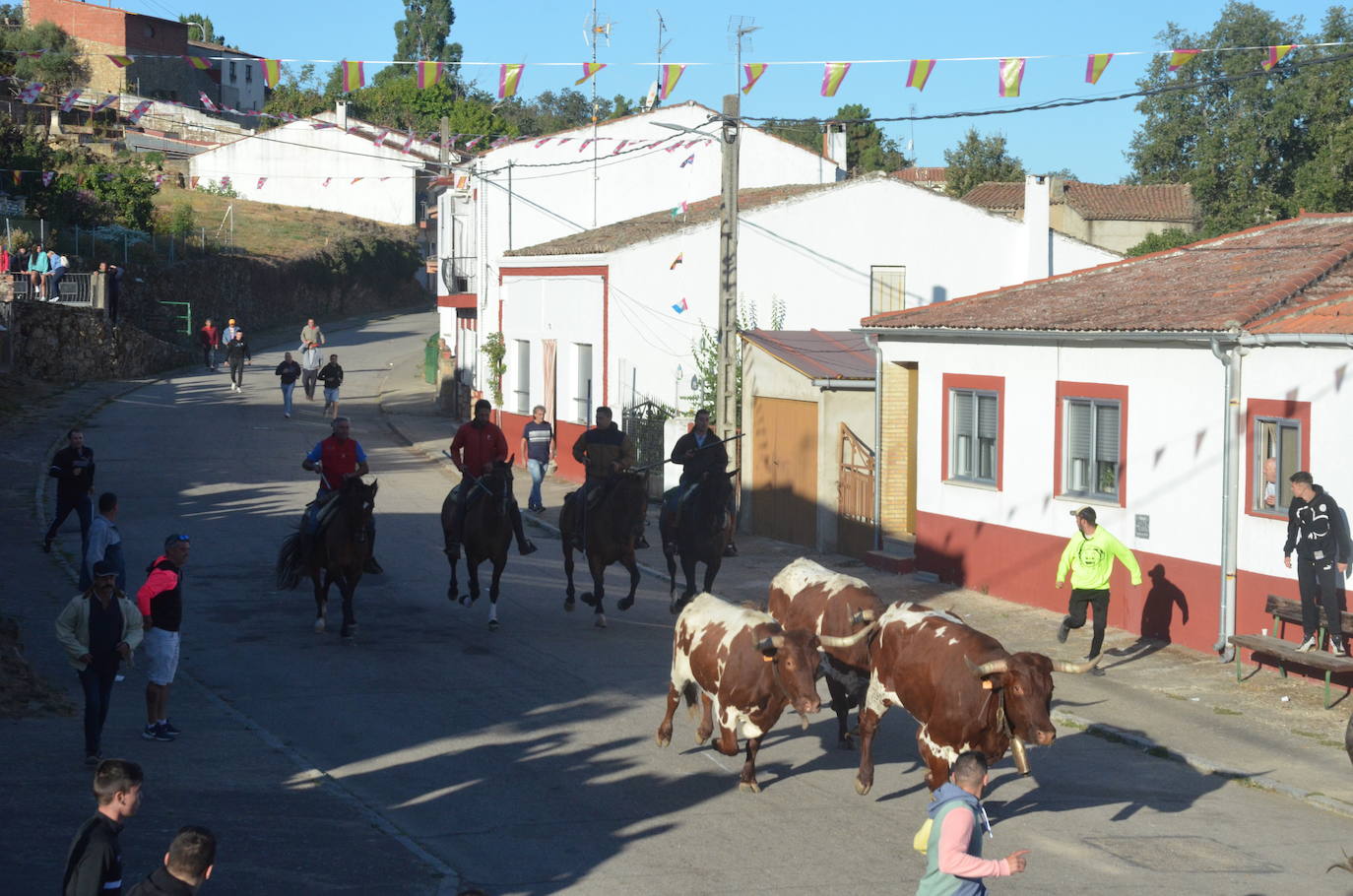 Precisión milimétrica en el penúltimo encierro a caballo de Aldeadávila de la Ribera