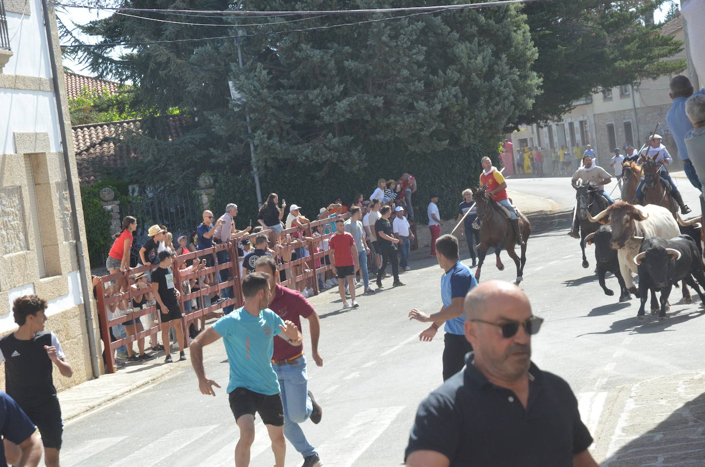 Villavieja de Yeltes respira adrenalina en el encierro a caballo