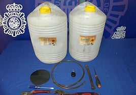 Material intervenido en la operación policial.