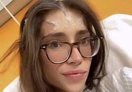 Marta Hernández, con sensores en su cabeza durante la fase de pruebas.