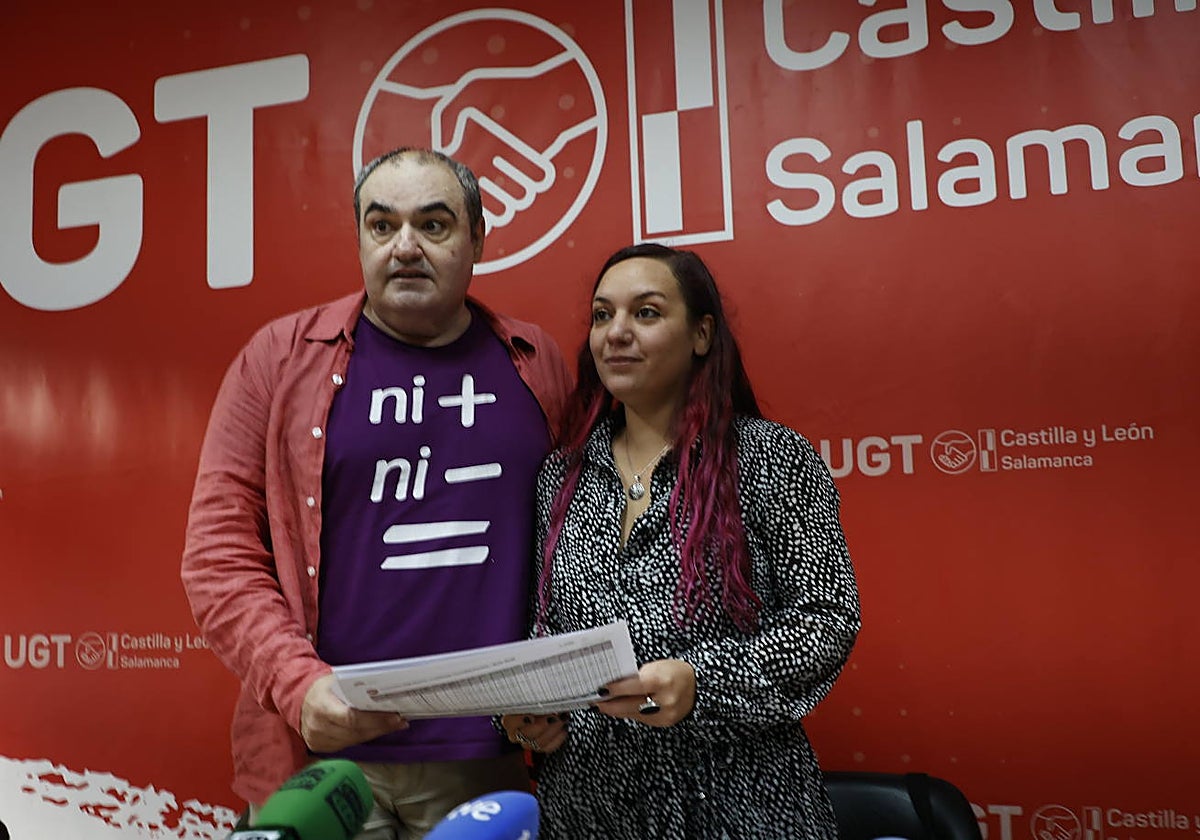 Tomás Pérez Urueña y Brenda Melero, de UGT.