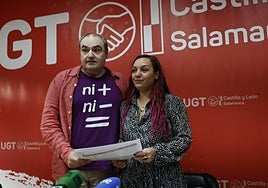 Tomás Pérez Urueña y Brenda Melero, de UGT.