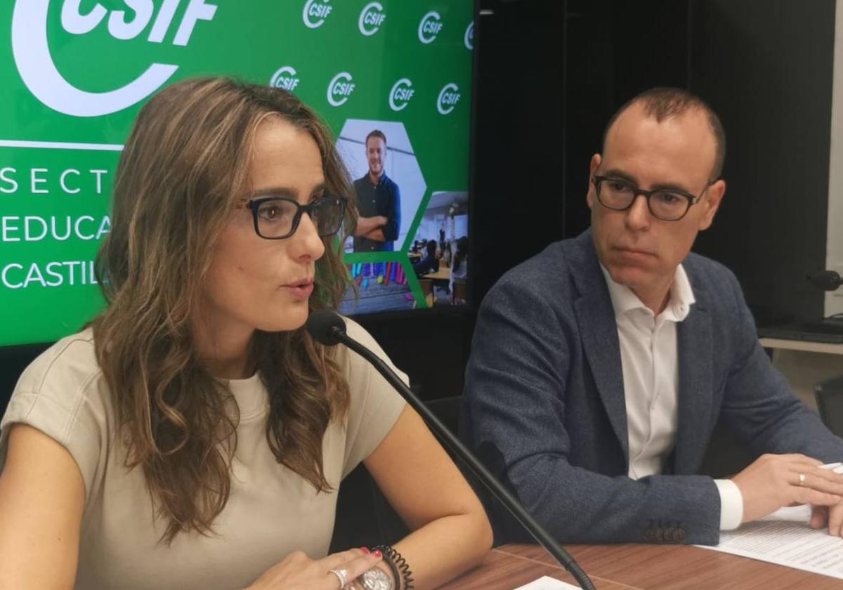 Isabel Madruga, presidenta del sector de Educación de CSIF Castilla y León; y Mariano González, responsable de negociación de Educación CSIF Castilla y León