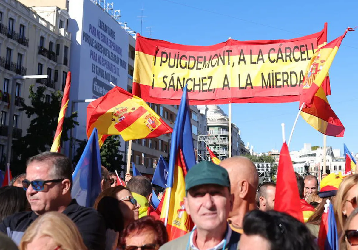 La manifestación en Madrid contra la amnistía, en imágenes