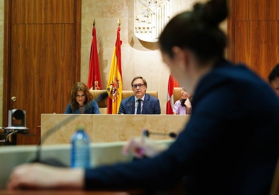 El alcalde, Carlos García Carbayo, da inicio al pleno celebrado en la mañana de este viernes.