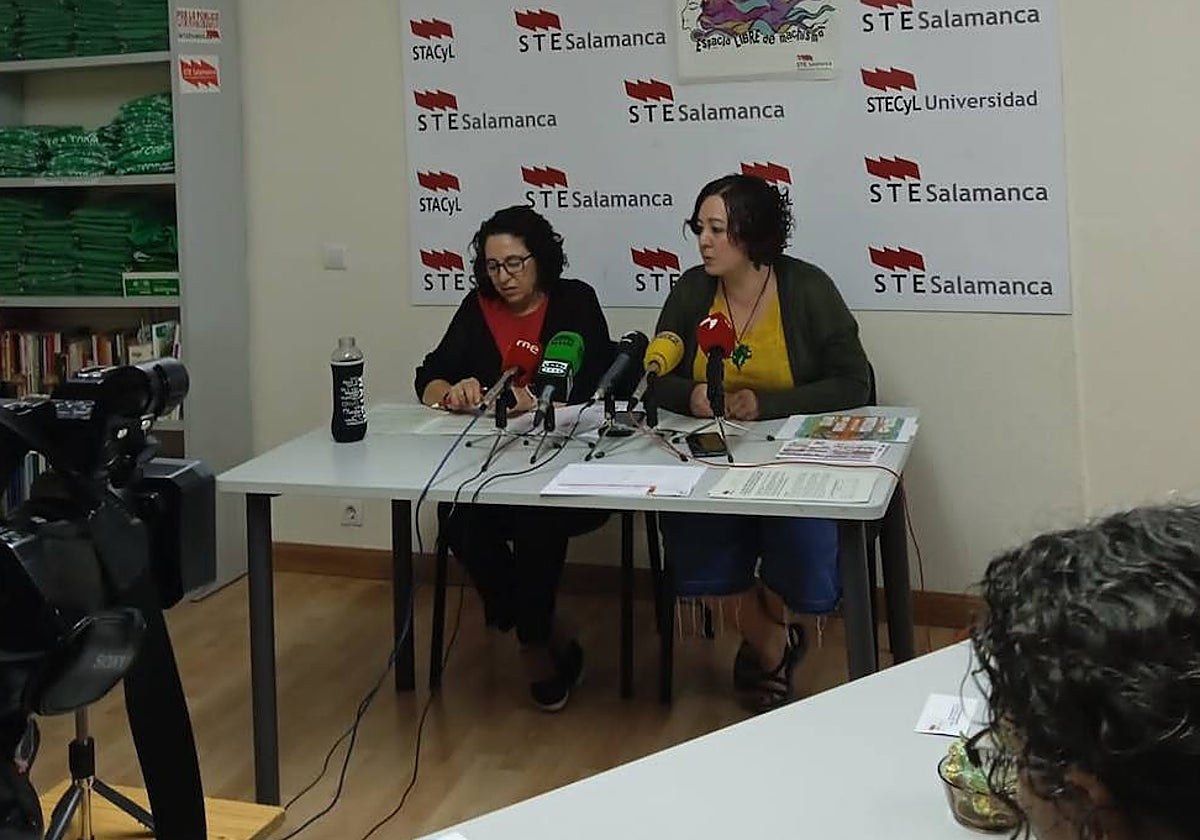 Ascensión Blanco y Teresa Vicente, del sindicato STE Salamanca