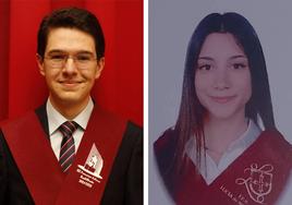 Luis H.M. Mayo-Monge Gejo-Santos con banda del IES Francisco Salinas y Daniela Tomás, exalumna de Bachillerato en el IES Lucía de Medrano.