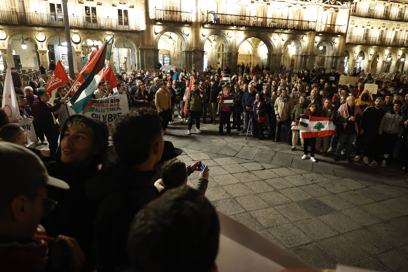 Así ha sido la manifestación a favor de Palestina en la Plaza Mayor