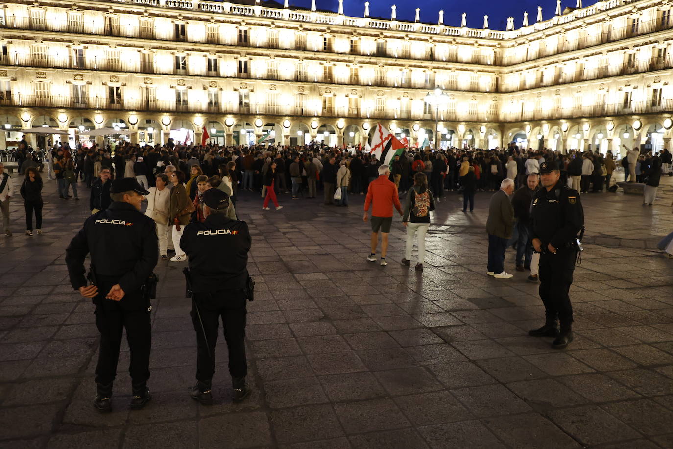 Así ha sido la manifestación a favor de Palestina en la Plaza Mayor