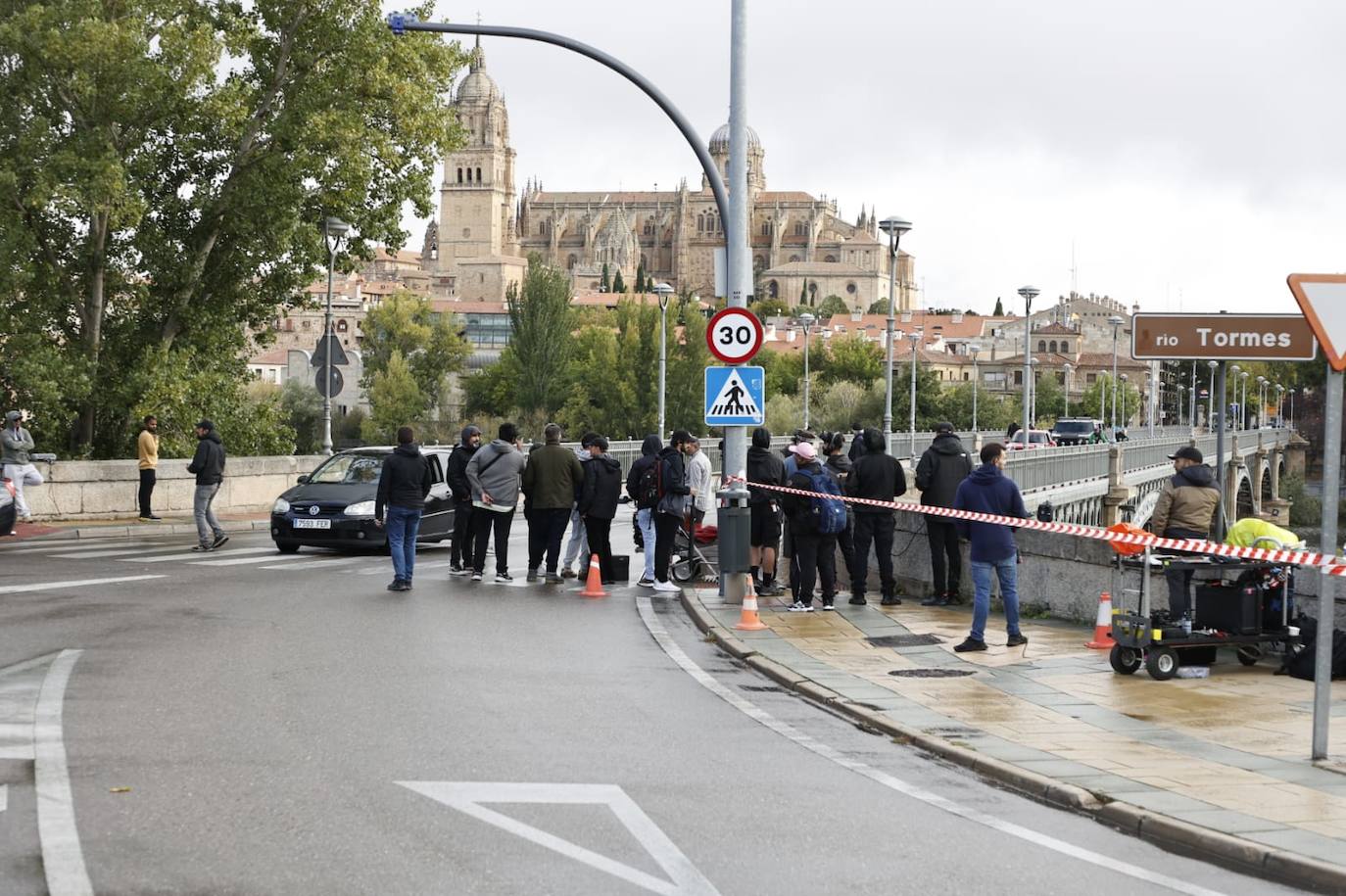 Nuevo día de rodaje: otra escena de acción por las calles de Salamanca
