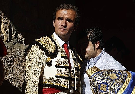 Damián Castaño, en el patio de cuadrillas de la plaza de toros de Vitigudino.