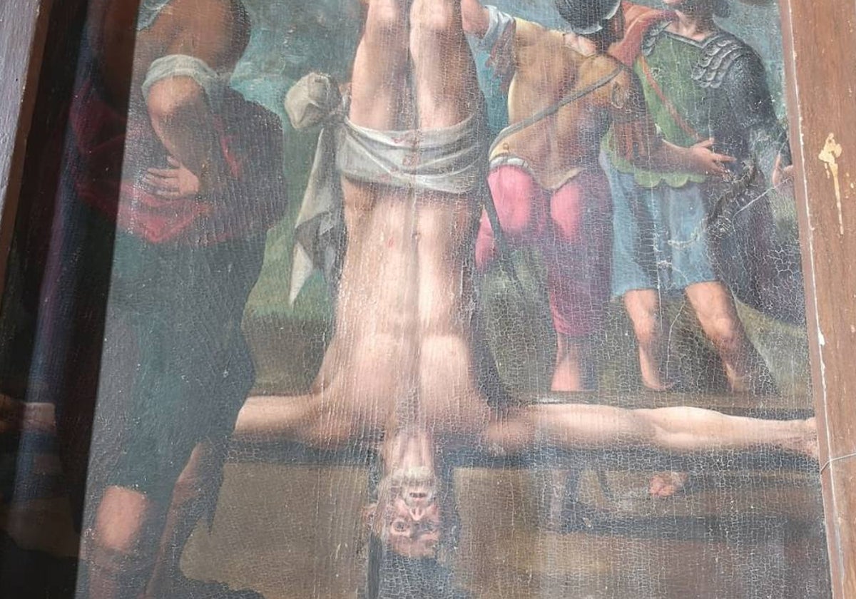 Pintura recientemente hallada en la iglesia durante una restauración