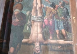 Pintura recientemente hallada en la iglesia durante una restauración