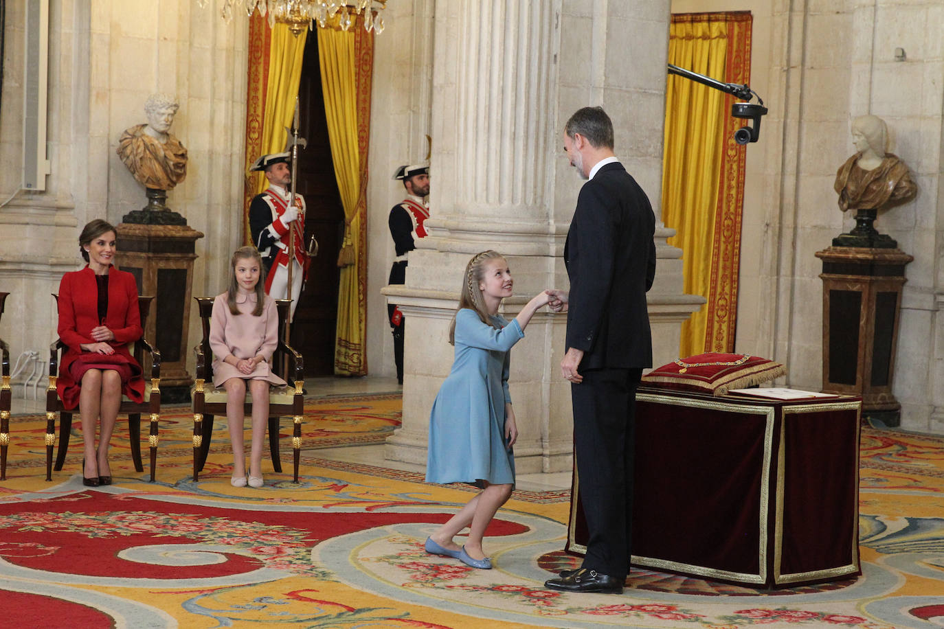 Fotografía de archivo la Princesa Leonor al recibir el collar Toisón de Oro el 30 de enero de 2018