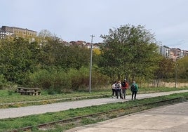 Imagen de senderistas caminando por la Vía Verde a su llegada a la ciudad de Béjar.