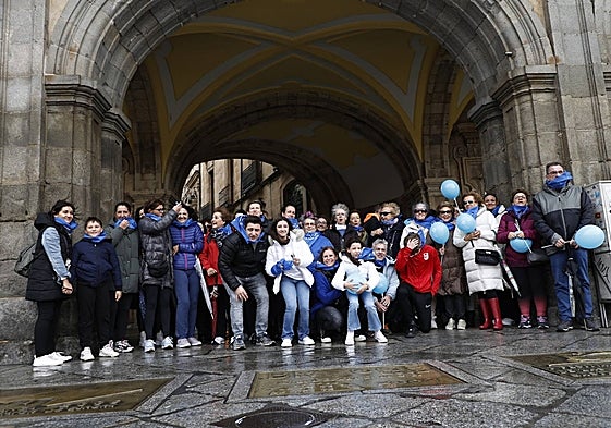 Los participantes, en la Plaza Mayor