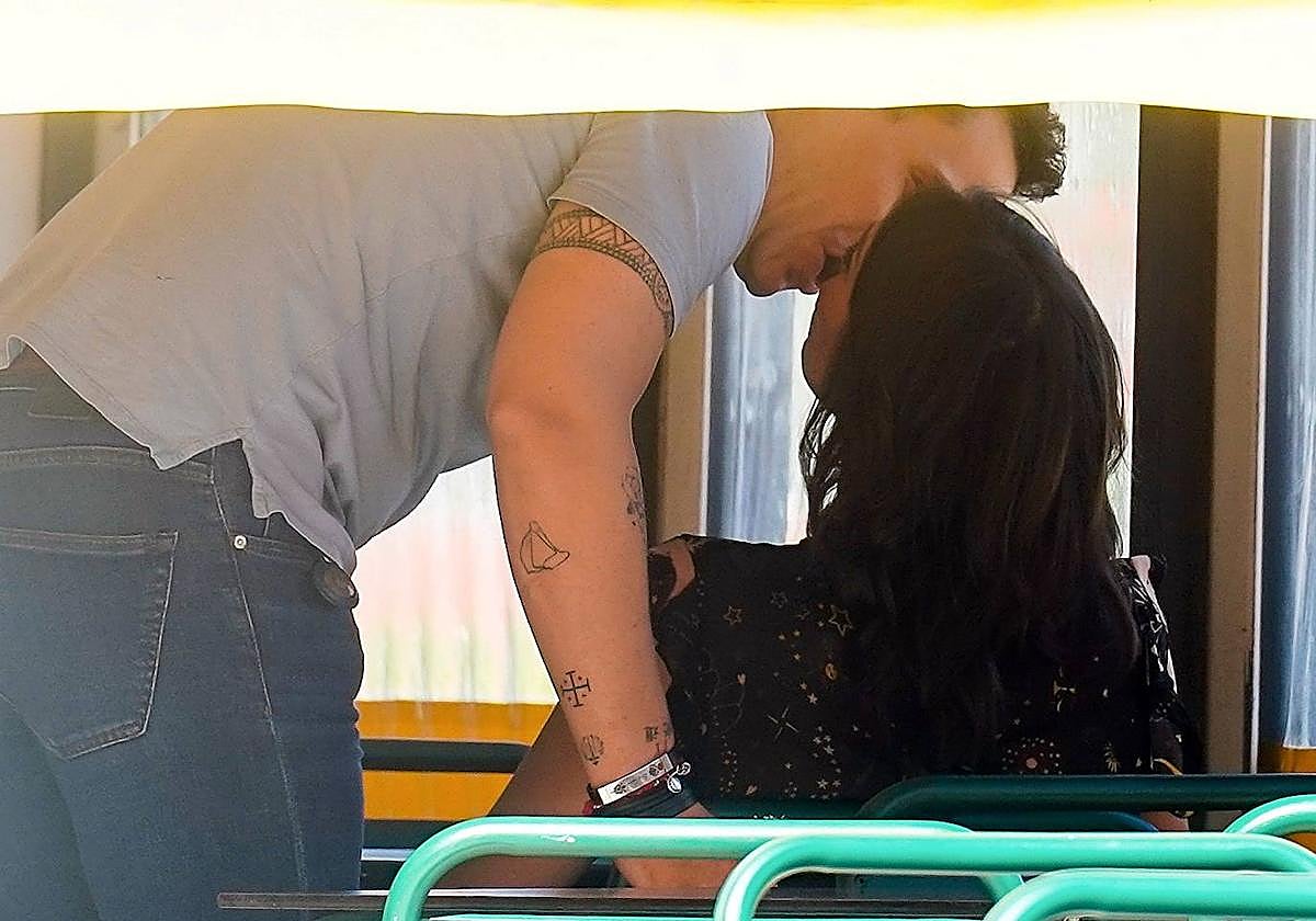 La pareja, en un local de Madrid.