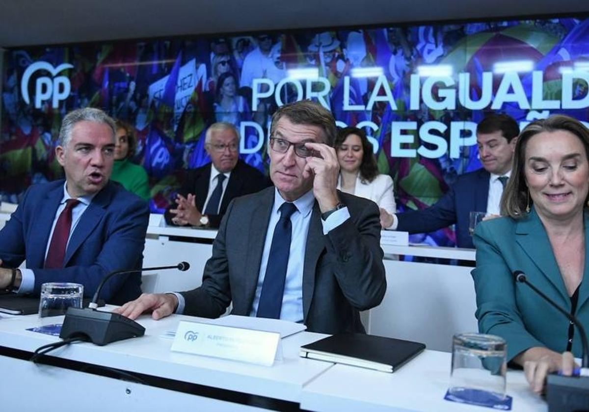 Núñez Feijóo durante la Junta Directiva Nacional del PP