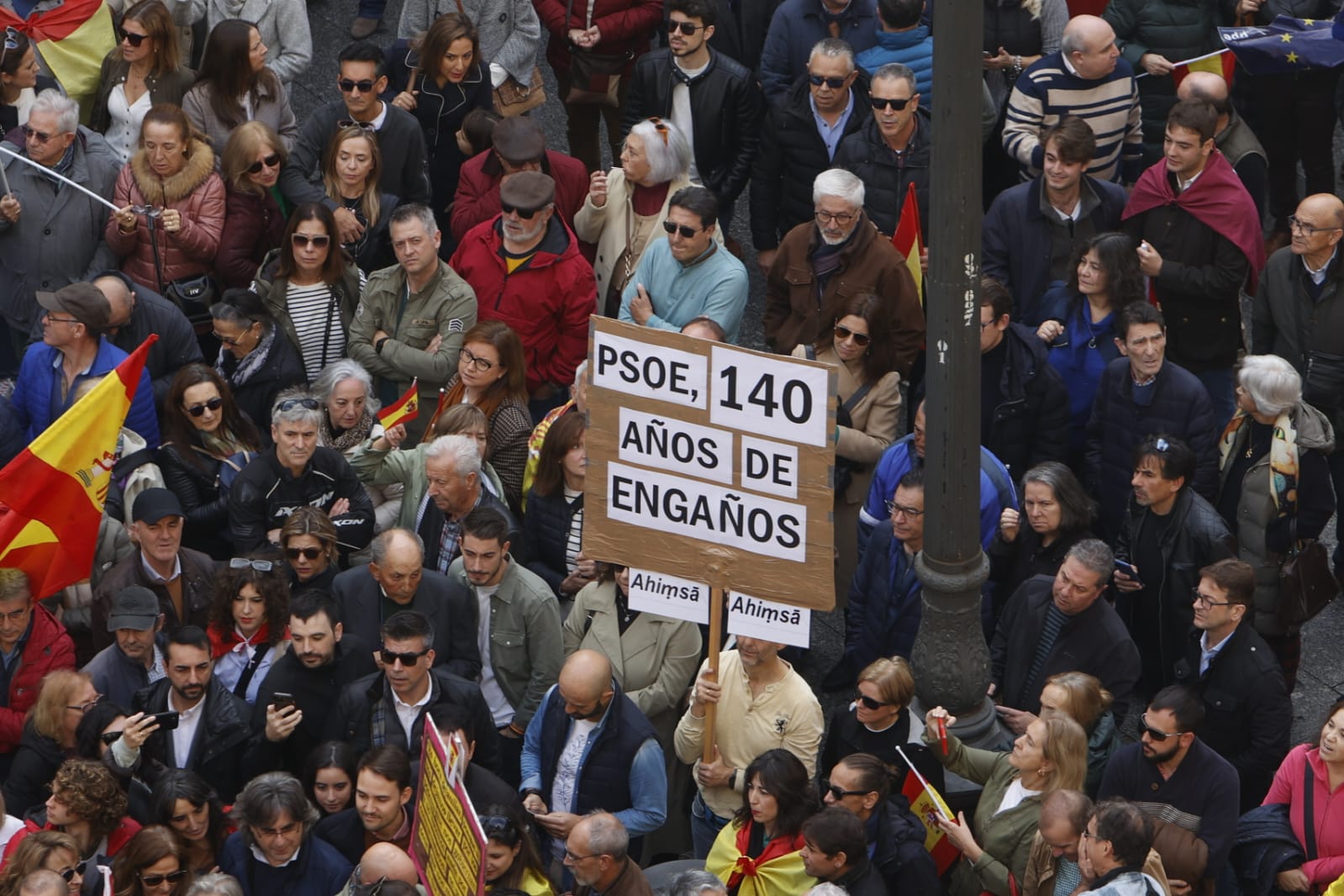 La manifestación contra la amnistía en Salamanca, en imágenes