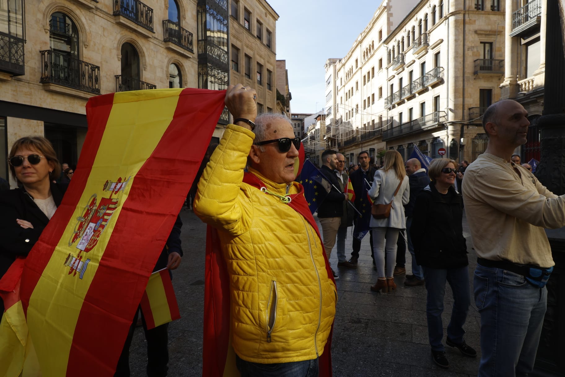 La manifestación contra la amnistía en Salamanca, en imágenes