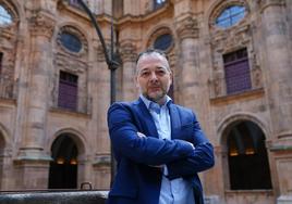 El salmantino Javier Castellanos, uno de los dos fundadores de El Rincón del Vago, ayer en la Universidad Pontificia.