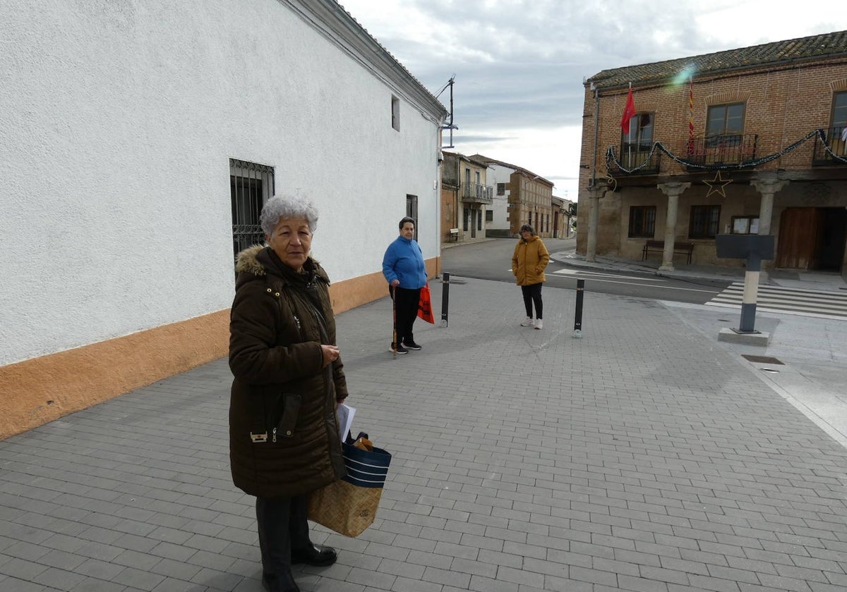 Plaza de la Paz de Mancera de Abajo en navidades.