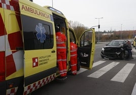 Imagen del accidente en el paseo de la Transición Española.